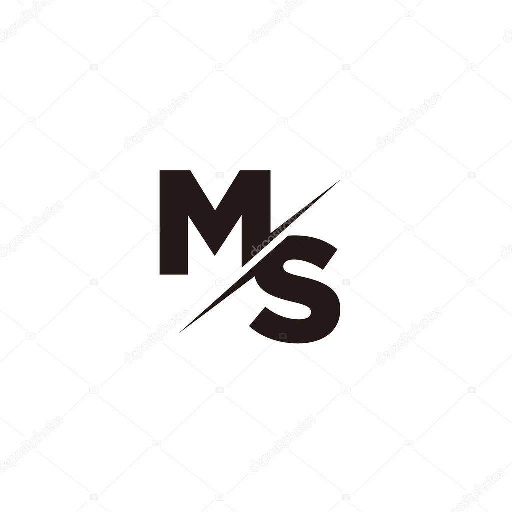 Logo Letter Monogram Slash with Modern logo designs template on Black Color and White background
