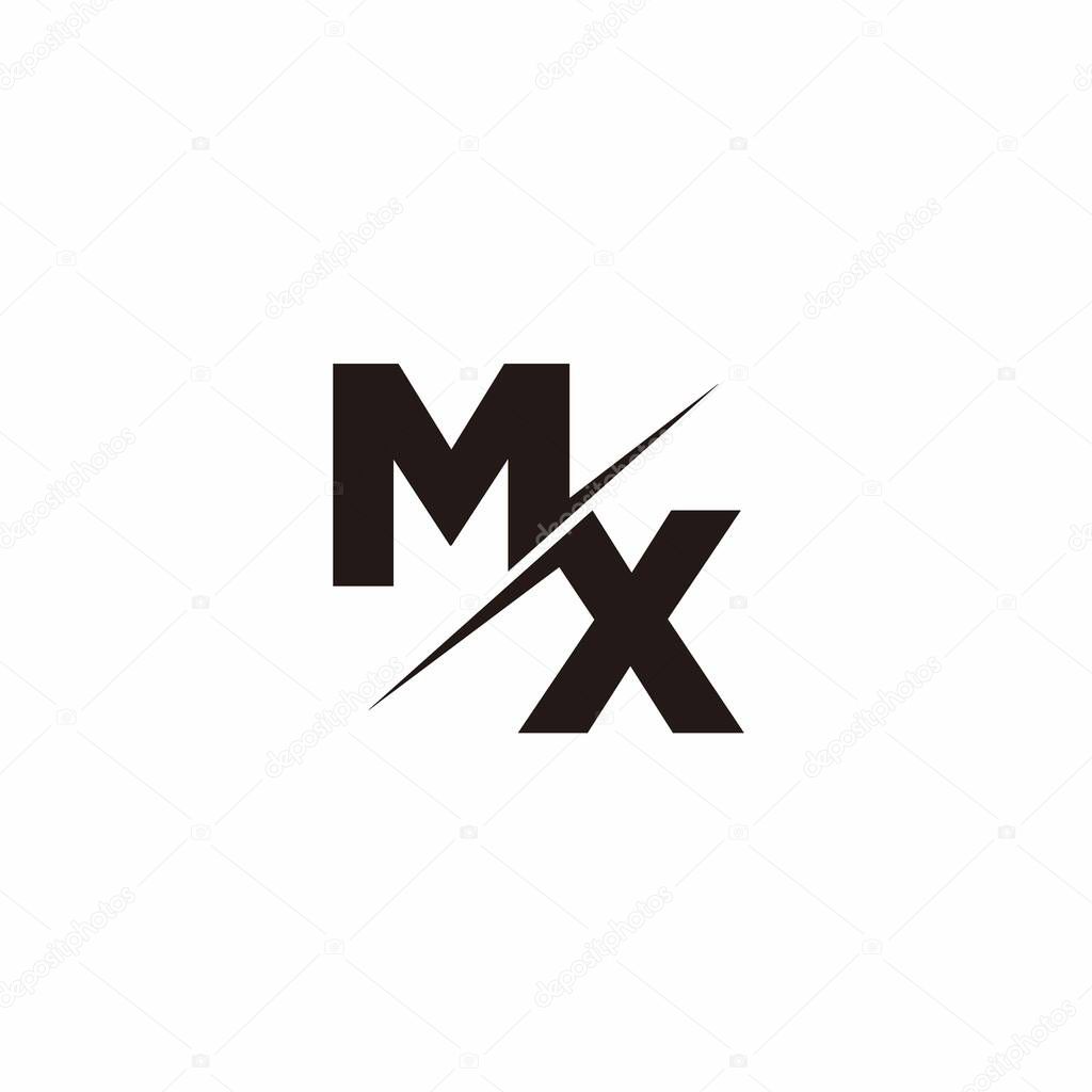 Logo Letter Monogram Slash with Modern logo designs template on Black Color and White background