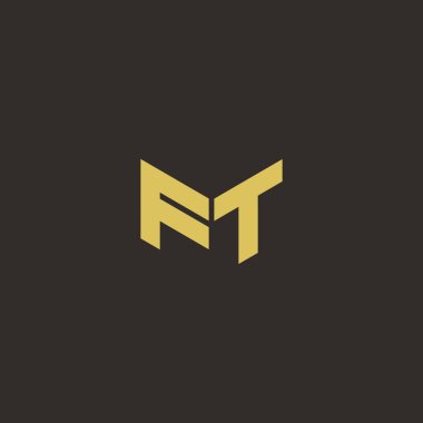 Logo Harfi İlk Logosu Altın ve Kara Arkaplan Şablonu, Vektör simgesi modern