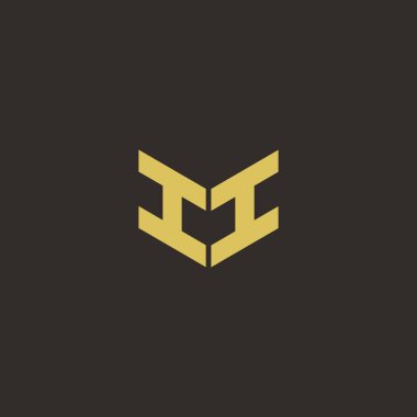 Logo Harfi İlk Logosu Altın ve Kara Arkaplan Şablonu, Vektör simgesi modern