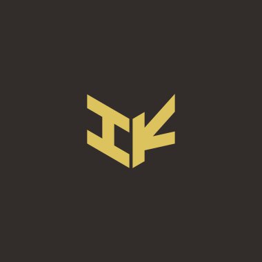 Logo Harfi İlk Logosu Altın ve Kara Arkaplan Şablonu, Vektör simgesi modern