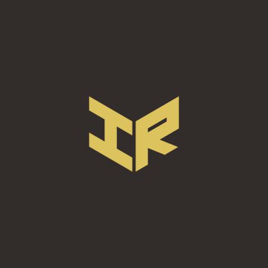 Logo Harfi İlk Logosu Altın ve Kara Arkaplan Şablonu, Vektör simgesi modern