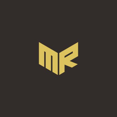 Logo Harfi İlk Logosu Altın ve Kara Arkaplan Şablonu, Vektör simgesi modern