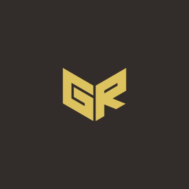 Logo Harfi İlk Logosu Altın ve Kara Arkaplan Şablonu, Vektör simgesi modern