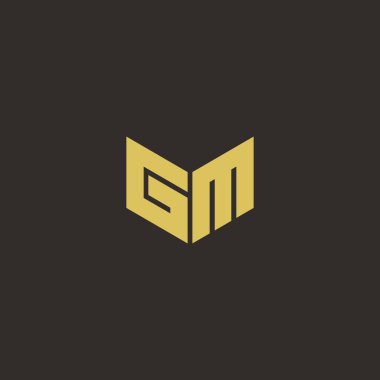 Logo Harfi İlk Logosu Altın ve Kara Arkaplan Şablonu, Vektör simgesi modern