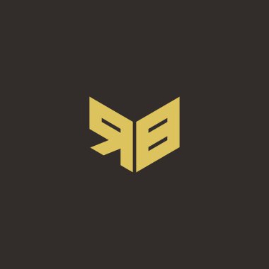 Logo Harfi İlk Logosu Altın ve Kara Arkaplan Şablonu, Vektör simgesi modern