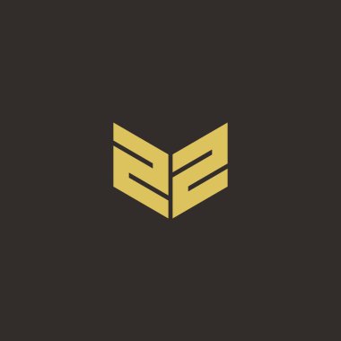 Logo Harfi İlk Logosu Altın ve Kara Arkaplan Şablonu, Vektör simgesi modern