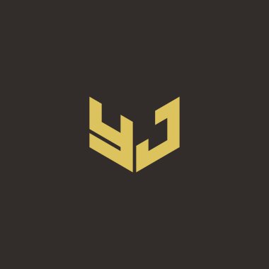 Logo Harfi İlk Logosu Altın ve Kara Arkaplan Şablonu, Vektör simgesi modern