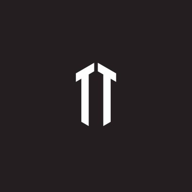 Siyah arkaplanda izole edilmiş altıgen biçimli tasarım şablonu ile TT Logo monogramı