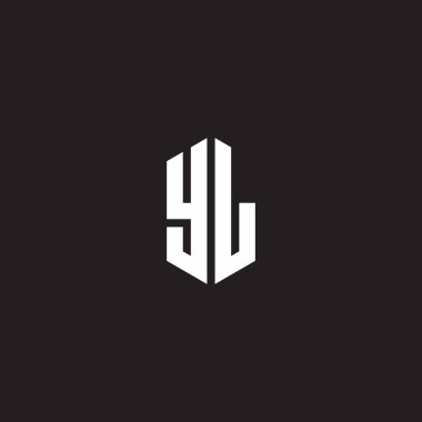 YL Logo monogram with hexagon shape style design template isolated on black background