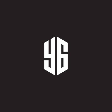 YG Logo monogram with hexagon shape style design template isolated on black background