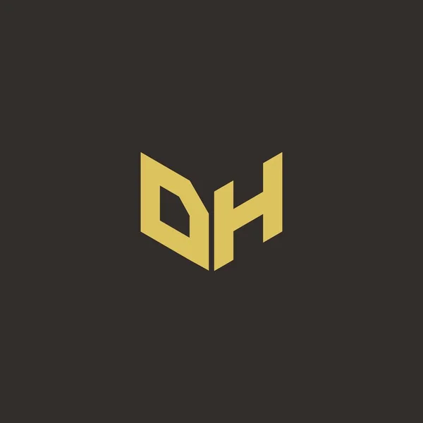 Logo Letter Initial Logo Designs Template Gold Black Background 아이콘 — 스톡 벡터