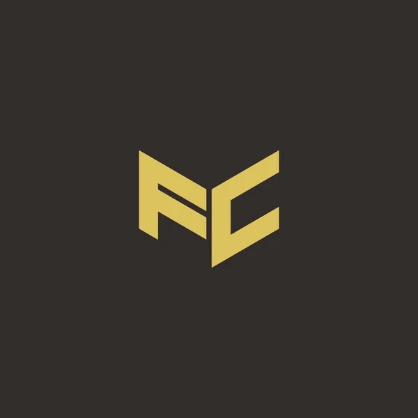 Logo Carta Inicial Logo Diseños Plantilla Con Oro Fondo Negro — Vector de stock