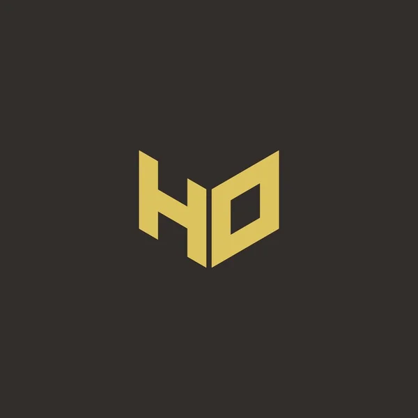 Logo Letter Initial Logo Designs Template Gold Black Background Vector - Stok Vektor