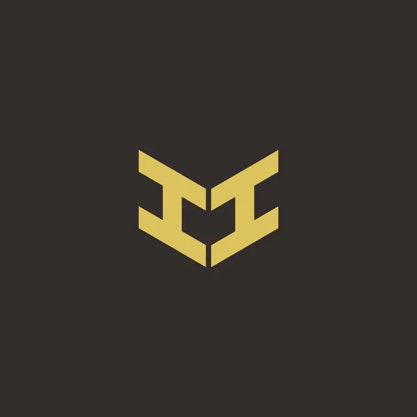 Logo Carta Inicial Logotipo Projeta Modelo Com Fundo Dourado Preto — Vetor de Stock