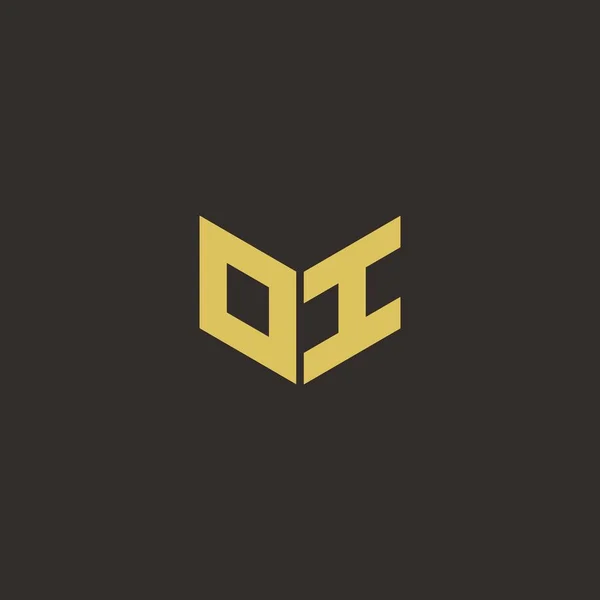 Logo Letter Initial Logo Designs Template Gold Black Background 아이콘 — 스톡 벡터