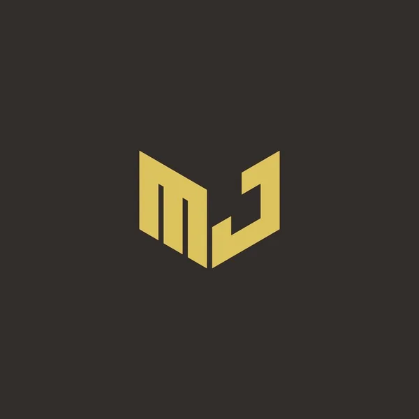 Logo Carta Inicial Logotipo Projeta Modelo Com Fundo Dourado Preto —  Vetores de Stock