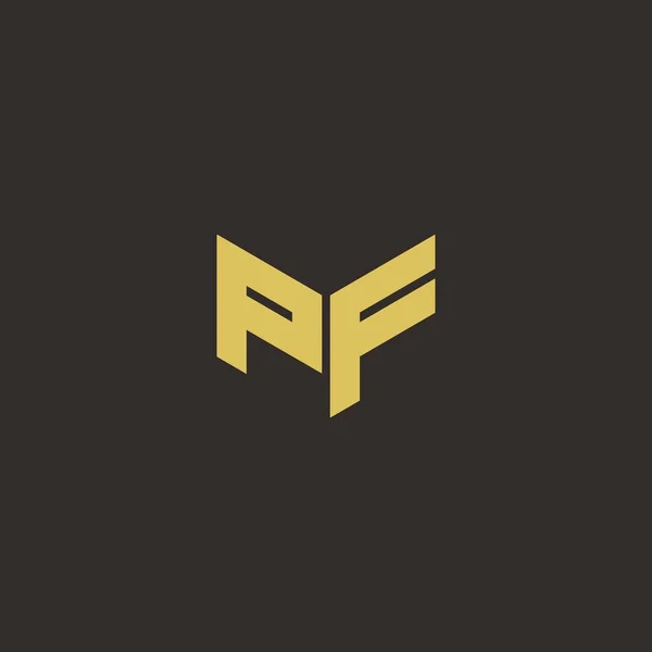 Logo Harfi İlk Logosu Altın ve Kara Arkaplan Şablonu, Vektör simgesi modern