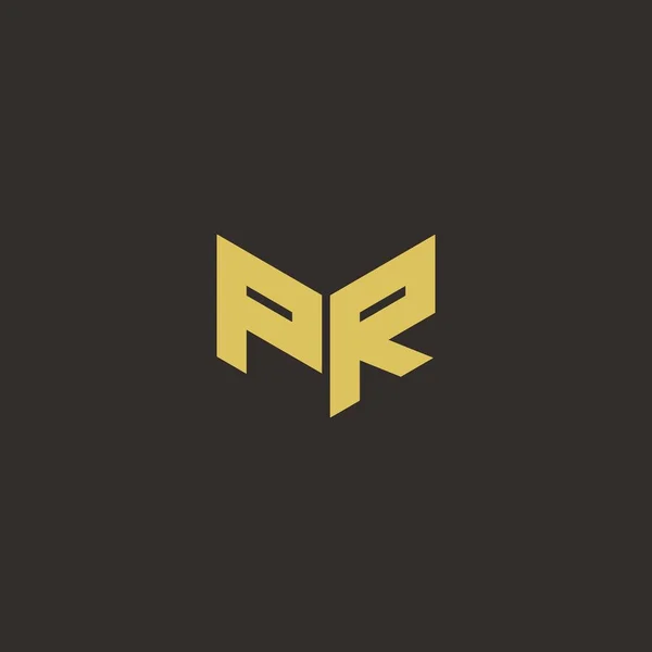 Logo Carta Inicial Logotipo Projeta Modelo Com Fundo Dourado Preto — Vetor de Stock