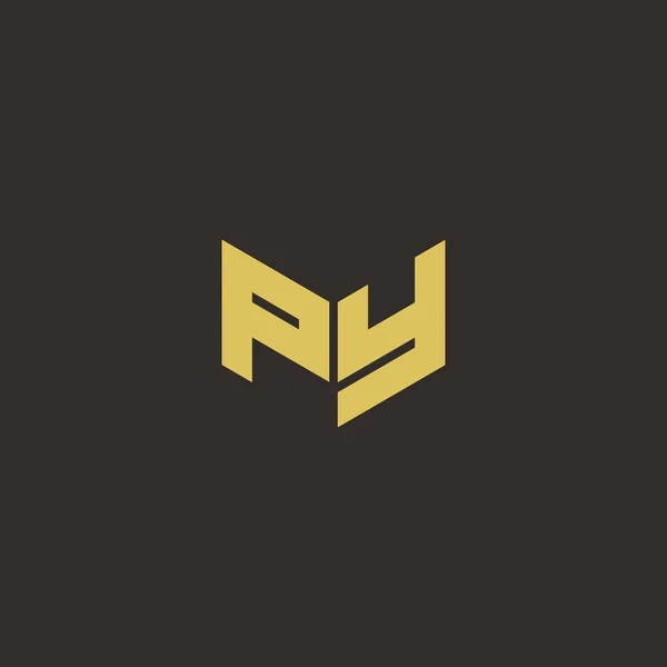 Logo Letter Initial Logo Designs Template Gold Black Background 아이콘 — 스톡 벡터