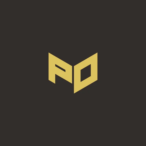 Logo Carta Inicial Logo Diseños Plantilla Con Oro Fondo Negro — Archivo Imágenes Vectoriales