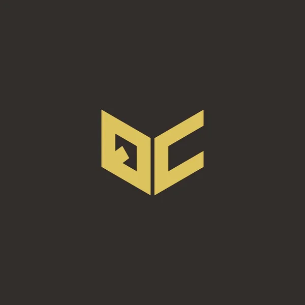 Logo Letter Initial Logo Designs Template Gold Black Background 아이콘 — 스톡 벡터