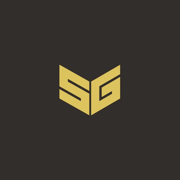 Logo List Początkowe Logo Wzory Szablon Złotym Czarnym Tle Wektor — Wektor stockowy