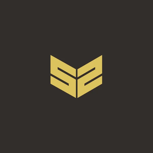 Logo Carta Inicial Logo Diseños Plantilla Con Oro Fondo Negro — Archivo Imágenes Vectoriales