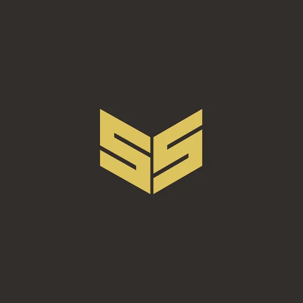 Logo Harfi İlk Logosu Altın ve Kara Arkaplan Şablonu, Vektör simgesi modern