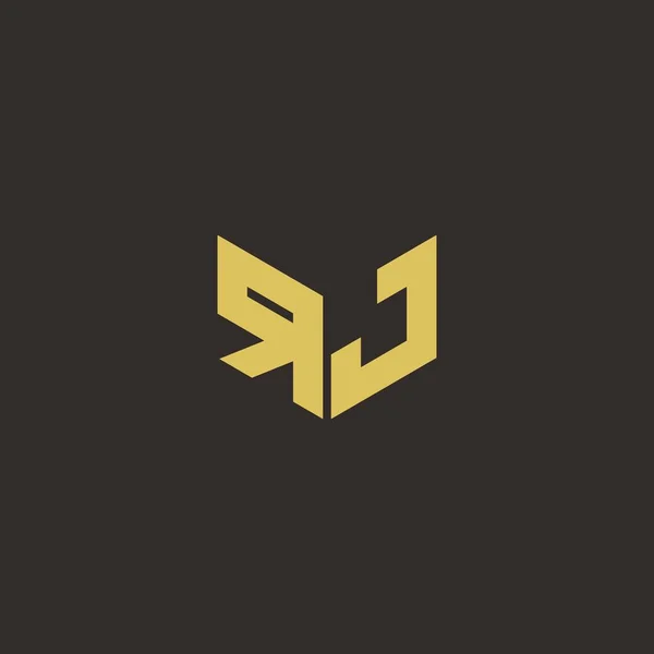 ロゴレターゴールドとブラックの背景を持つ初期ロゴデザインテンプレート ベクトルアイコン現代 — ストックベクタ