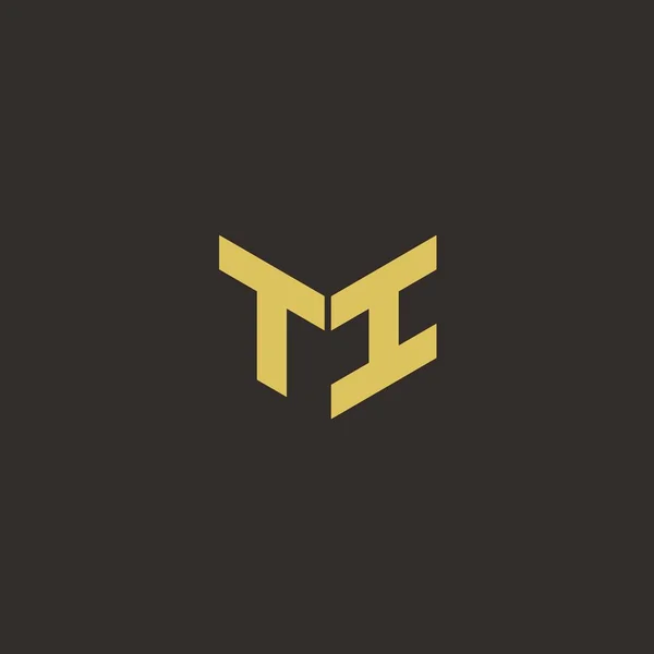 Logo Carta Inicial Logotipo Projeta Modelo Com Fundo Dourado Preto —  Vetores de Stock