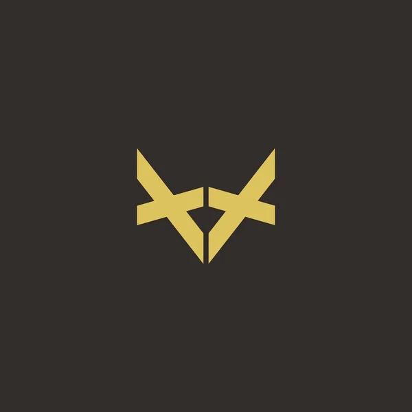 ロゴレターゴールドとブラックの背景を持つ初期ロゴデザインテンプレート ベクトルアイコン現代 — ストックベクタ