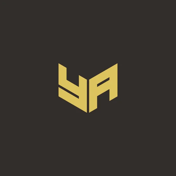 Logo Letter Initial Logo Designs Template Gold Black Background 아이콘 — 스톡 벡터