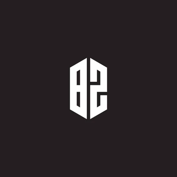 Logo Monogram Šestiúhelníkovým Tvarem Šablony Designu Izolované Černém Pozadí — Stockový vektor