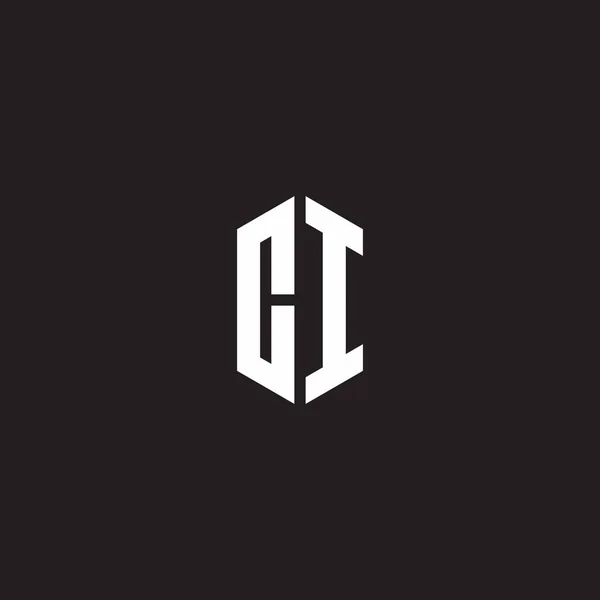 Монограмма Логотипа Шаблоном Стиле Шестиугольника Изолированным Черном Фоне — стоковый вектор