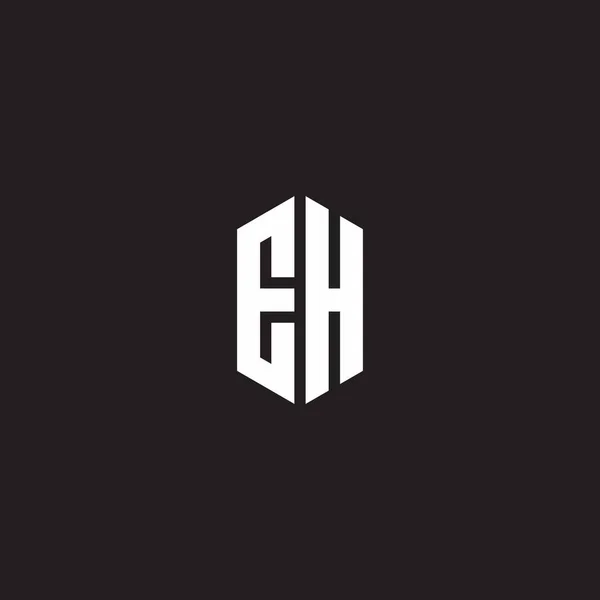 Logo Monogram Hexagon Shape Design Template Isolated Black Background — 스톡 벡터