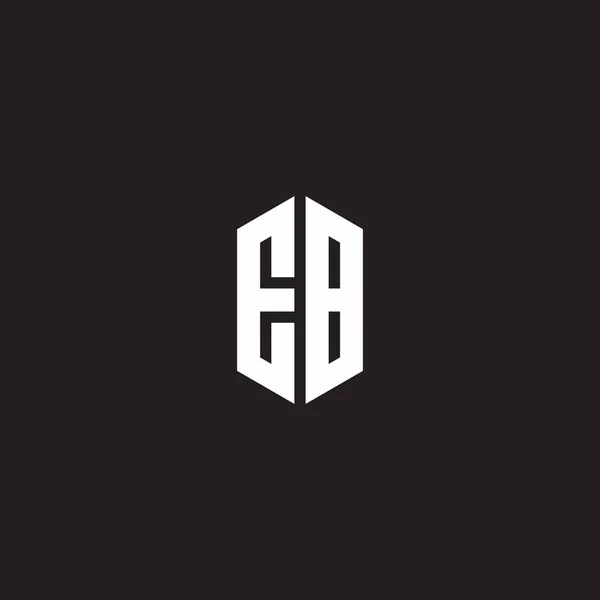 Logo Monogram Med Hexagon Form Design Mall Isolerad Svart Bakgrund — Stock vektor