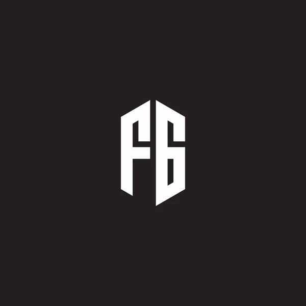 Siyah arkaplanda izole edilmiş altıgen biçimli tasarım şablonu ile FG Logo monogramı