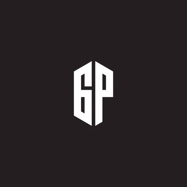 Siyah Arkaplanda Izole Edilmiş Altıgen Biçim Tasarım Şablonuna Sahip Logo — Stok Vektör