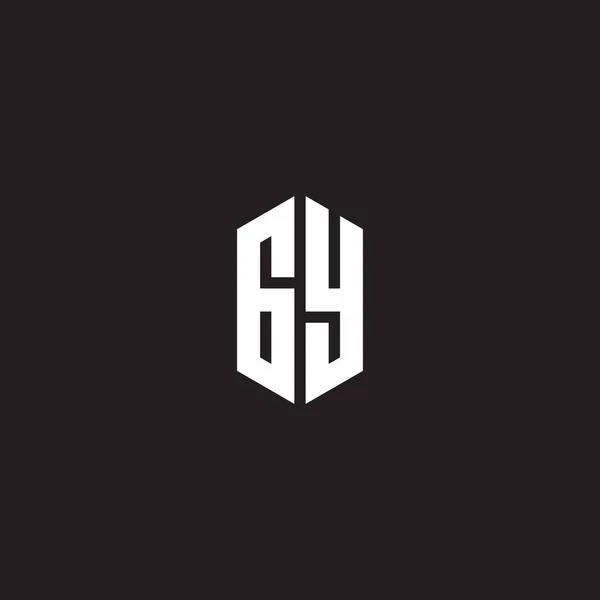 Logo Monogram Šestiúhelníkový Tvar Stylu Designu Šablony Izolované Černém Pozadí — Stockový vektor