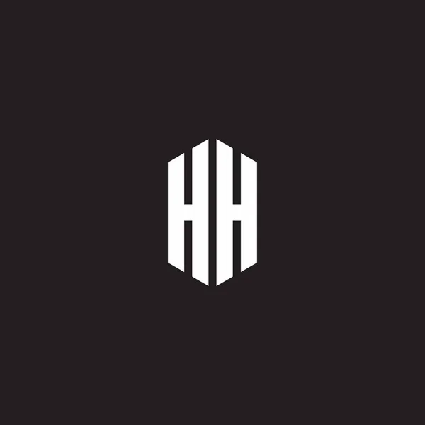 Logo Monogram Hexagon Shape Style Design Template Isolated Black Background — Stock Vector