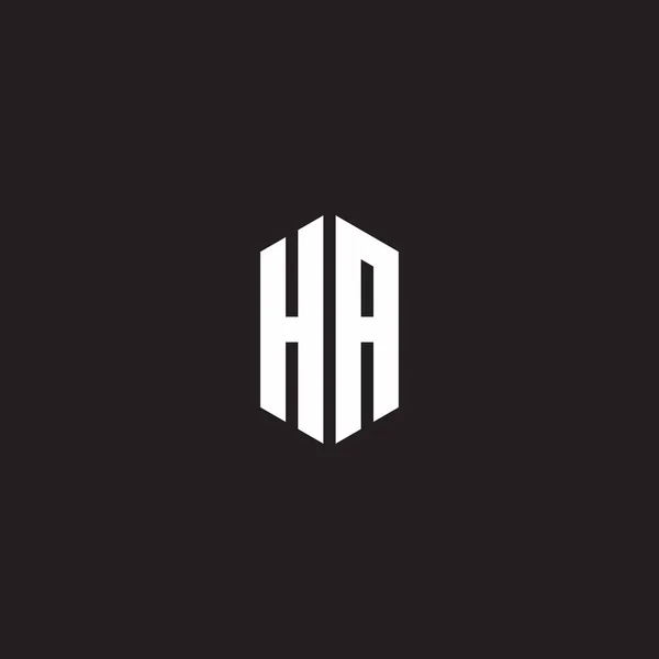 Logo Monogram Hexagon Shape Design Template Isolated Black Background — 스톡 벡터