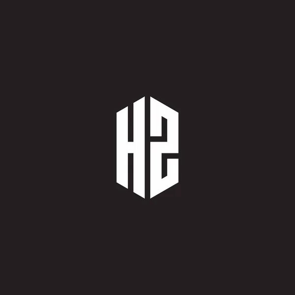 Logo Monogram Hexagon Shape Design Template Isolated Black Background — 스톡 벡터