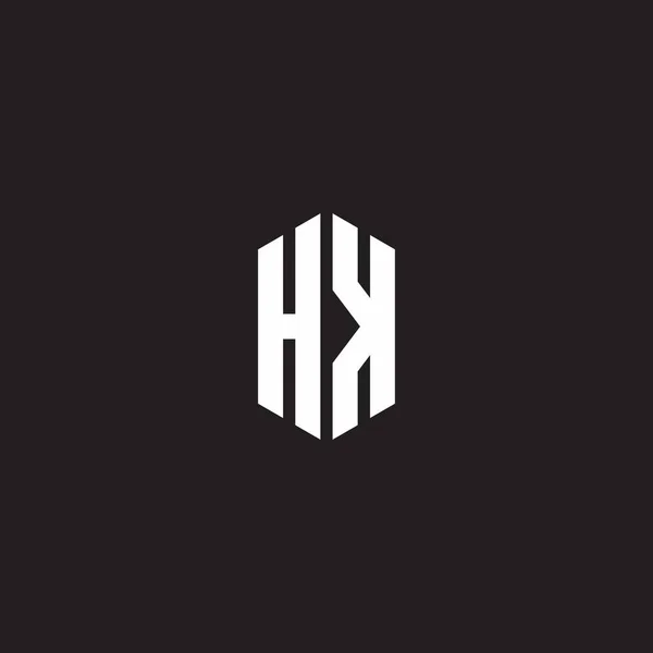 Logo Monogram Hexagon Shape Design Template Isolated Black Background — 스톡 벡터