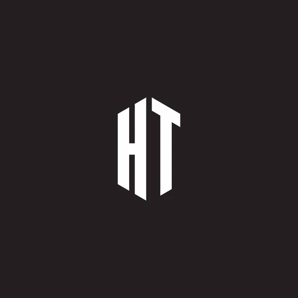 Logotyp Monogram Med Hexagon Form Design Mall Isolerad Svart Bakgrund — Stock vektor