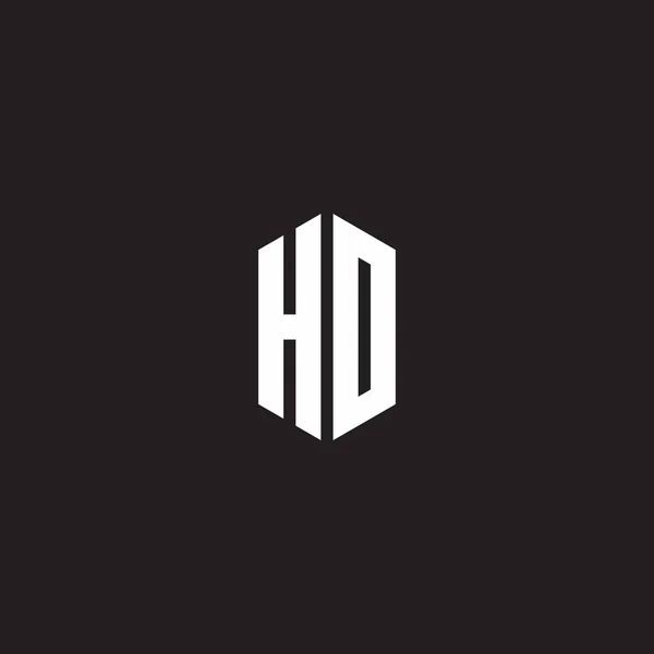Logo Monogram Med Hexagon Form Design Mall Isolerad Svart Bakgrund — Stock vektor