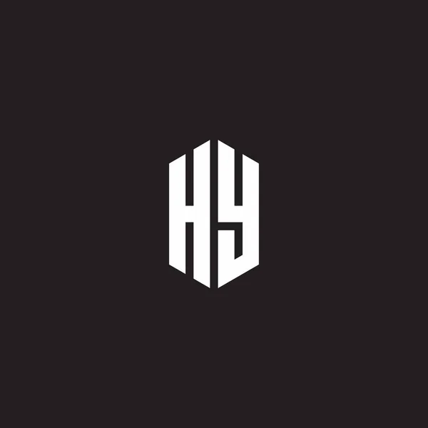 Hylogo Monogram Med Hexagon Form Design Mall Isolerad Svart Bakgrund — Stock vektor