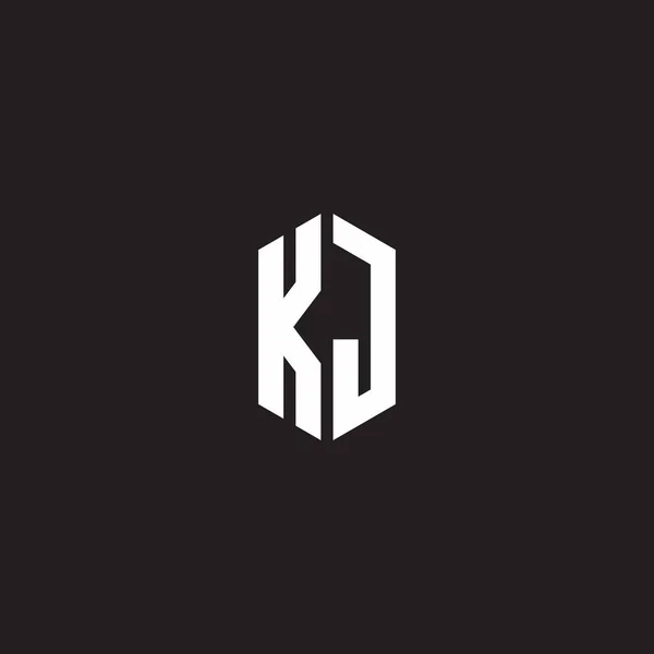 Монограмма Логотипа Дизайном Стиле Шестиугольника Черном Фоне — стоковый вектор