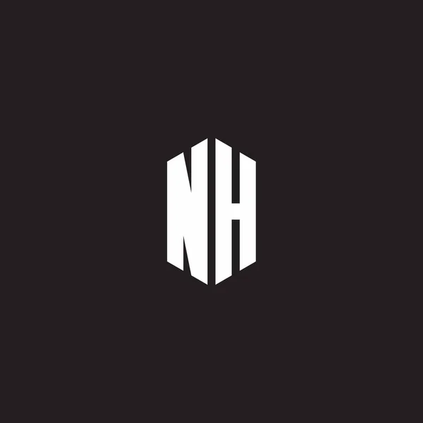 基于黑色背景的六边形设计模板Nh Logo主题图 — 图库矢量图片