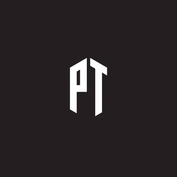 Монограма Логотипу Шаблоном Дизайну Стилю Шестикутника Ізольовано Чорному Фоні — стоковий вектор